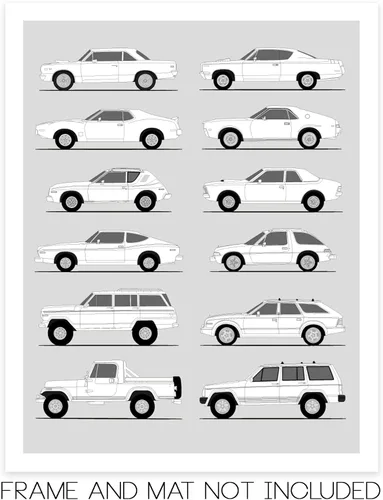 Miniatura 2 de Idea Network Póster hecho a mano compatible con AMC, arte de pared hecho a mano, decoración de lo mejor de American Motors Corporation Generations