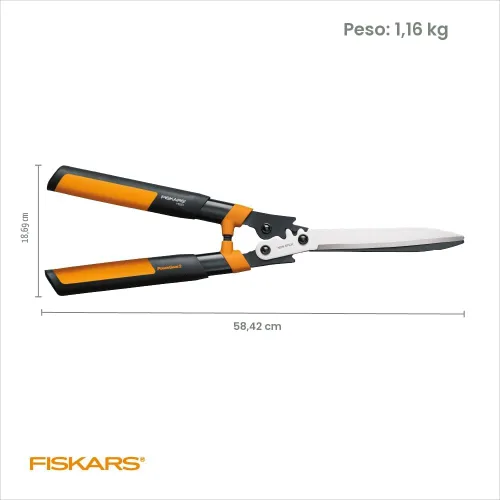 Miniatura 8 de Fiskars Tijeras de setos de 23 pulgadas, cortasetos con tecnología PowerGear2 que multiplica la potencia para menos esfuerzo, tijeras de jardín