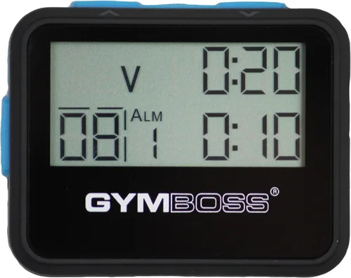 Miniatura 3 de Gymboss Temporizador de intervalos y cronómetro y correa de reloj - Paquete Negro con botones azules