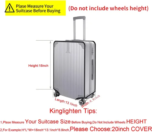 Miniatura 2 de Kinglighten Funda protectora de equipaje de PVC transparente de plástico para maleta, protectores de viaje para equipaje, Transparente, Viajes