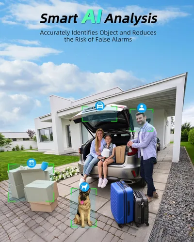 Miniatura 8 de Cámara de seguridad solar inalámbrica MaxiViz para exteriores, cámaras de seguridad para el hogar con panel solar, vista en vivo de 360°, visión
