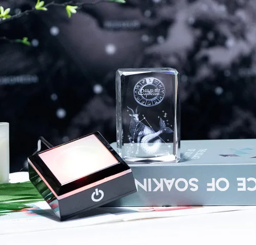 Miniatura 3 de Regalos de astrología del zodiaco Capricornio con cristales 3D para mujeres y hombres, figura de cristal de Capricornio, decoración de constelación