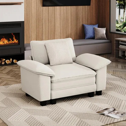 Miniatura 26 de MIXPATIO Juego de sofá modular Cloud en forma de U, asiento profundo de 3 piezas, sofá modular de 6 plazas y brazos extraíbles, felpilla de felpa