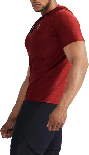 Miniatura 5 de NELEUS Camiseta deportiva Dry Fit Performance con capucha para hombre