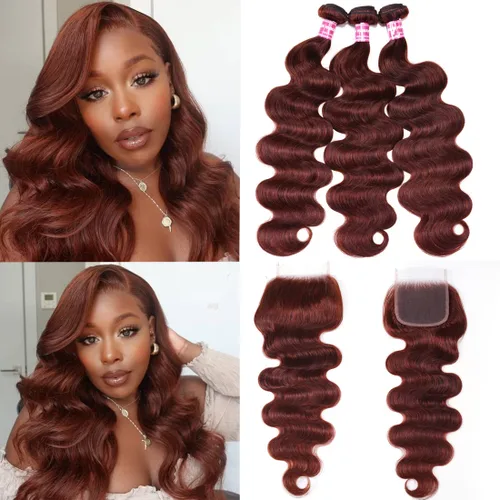 Miniatura 15 de UNice 4 manojos de cabello humano brasileño ondulado, 100% real, sin procesar, extensiones de cabello humano virgen, color negro natural, 20, 22