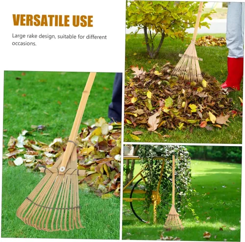 Miniatura 3 de Herramientas manuales japonesas, cultivador de jardín, cultivador de mano, rastrillo de aflojamiento de suelo, rastrillo pequeño con asa, rastrillo