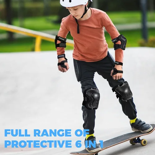 Miniatura 2 de BOSONER Knee Pads for Kids Roller-Skating: Adjustable Protective Gear Set Knee Elbow Pads Wrist Guards for Bike Cycling Skateboarding Scooter Gifts