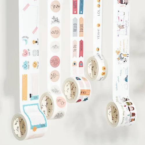 Miniatura 11 de WT Chonky Cat Washi - Juego de calcomanías de cinta Washi, 4 rollos, diseños originales, calcomanía decorativa de acuarela de lindo gato, calcomanía