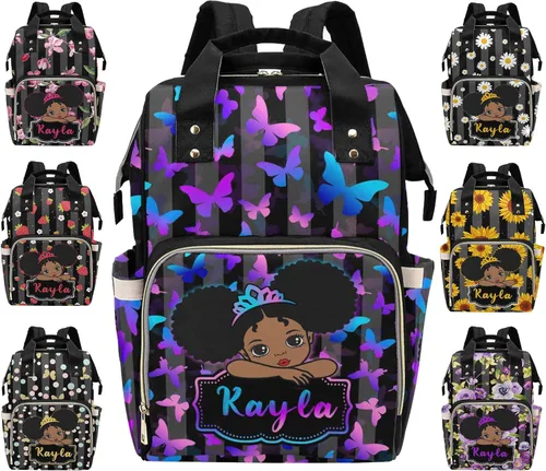 Miniatura 30 de M YESCUSTOM Bolsa de pañales personalizada con nombre para mamá, mujer, esposa, mochila personalizada, 0625-12, Mochilas Daypack