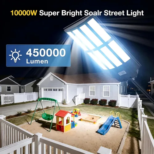 Miniatura 7 de 8000 W de luces solares para exteriores, luz solar de calle de 7000 K, luces solares comerciales para estacionamiento IP66 impermeables