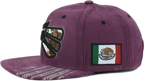 Miniatura 3 de Gorra mexicana hecha en México Eagle Aguila Poly Suede Snapback Flat Bill Gorra de béisbol
