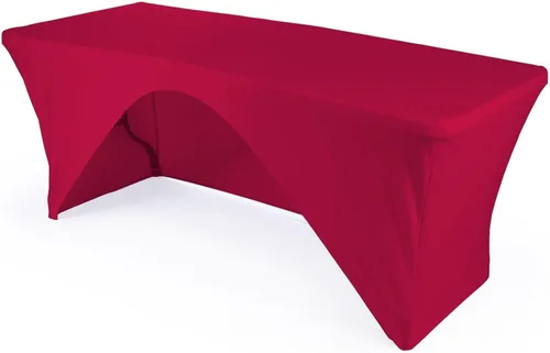 Miniatura 8 de LA Linen Mantel de elastano con respaldo abierto para mesa rectangular de 6 pies, 72 x 30 x 30 pulgadas, color negro