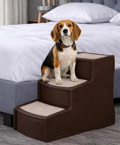 Miniatura 12 de Pet Gear, Escalera para Perros de 3 Peldaños; Perros y Gatos., Chocolate