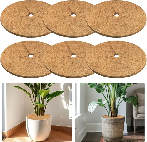 Miniatura 18 de Legigo 10 piezas Anillo de mantillo de fibra de coco Anillo protector de plantas para árboles, anillo de protección de árbol de coco natural de 9
