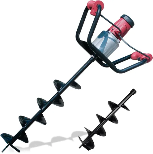 DC HOUSE Excavadora de agujeros eléctrica de 1500W, barrena de tierra, barrena de agujeros, herramientas de excavación, barrena con juego de brocas