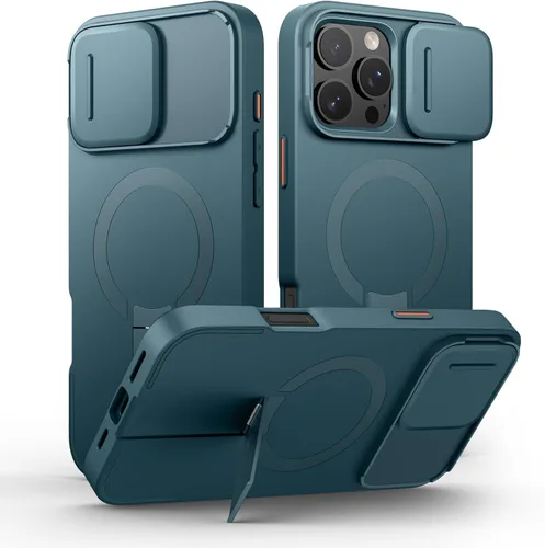 Miniatura 12 de SURITCH - Funda para iPhone 17 Pro Max con cubierta de control de cámara, cubierta para cámara y soporte ajustable, compatible con MagSafe, a prueba