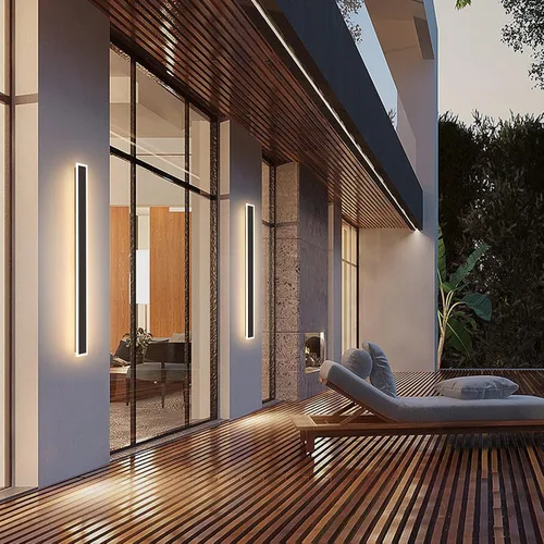 Miniatura 5 de Luces modernas para exteriores, aplique LED de 26 W, 3000-6000 K, 51.2 pulgadas, acrílico blanco esmerilado, lámpara exterior resistente al agua
