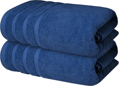 Infinitee Xclusives Juego de 2 toallas de baño de lujo 100% algodón (27 x 54 pulgadas), suaves, absorbentes, de secado rápido, toallas perfectas