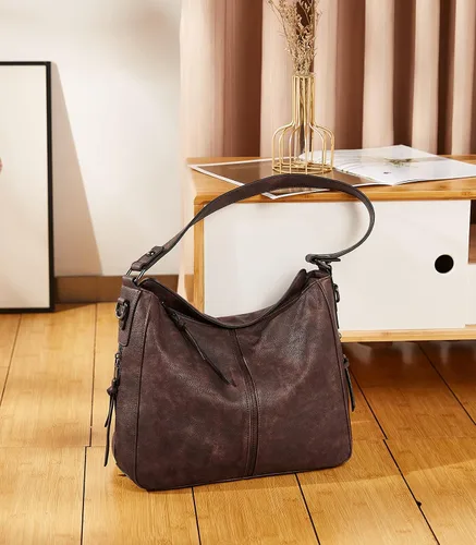 Miniatura 7 de BROMEN Bolsos de cuero vegano para mujer, bolsos de diseñador grandes con correa ajustable, Bolsa Hobo