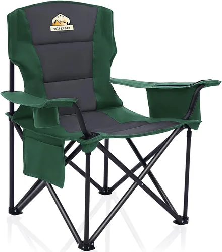 Miniatura 12 de Colegence Sillas de Camping Plegables de Tamaño Grande - Soporte de 450 LBS Silla de Campamento de Servicio Pesado con Cojín Acolchado, Sillas Negro