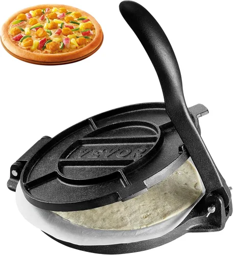 Miniatura 12 de VEVOR Prensa para Tortillas, Máquina para Tortillas y Roti de 8 Pulgadas, Prensa Tortilladora de Hierro Fundido Resistente, Máquina Pataconera
