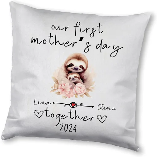 Miniatura 5 de Sloth Family Mother's Day, Personalised Pillow Case Decor for Home, Present for Mom, Grandmother, for Her Sloth 7