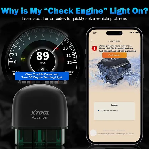 Miniatura 5 de Escáner OBD2 XTOOL Advancer AD20, Herramienta de Escaneo de Diagnóstico de Luz de Verificación del Motor para iPhone/Android, Escáner OBDII