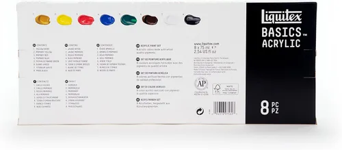 Miniatura 13 de Liquitex BASICS - Juego de pintura acrílica, juego de 8 tubos de 75ml (2.5 onzas)