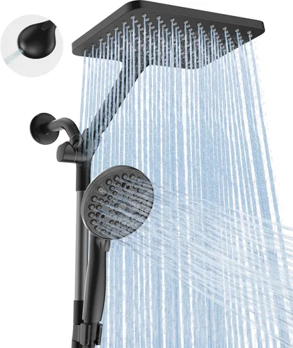 Miniatura 19 de MakeFit Combo de Cabezal de Ducha de Lluvia con Doble Filtro, Cabezal de Ducha de Mano con Barra Ajustable - Cabezal de Ducha de Lluvia y Cabezal