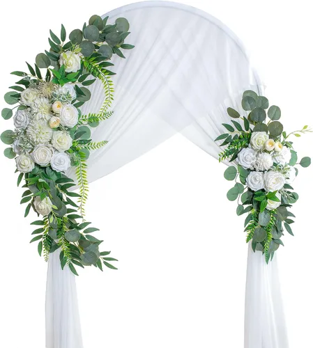 Miniatura 17 de Lisuun Flores de arco de boda, flores artificiales para decoración, guirnalda de flores grandes para estilos bohemios, decoración floral