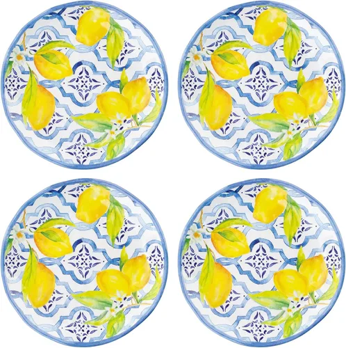 Miniatura 8 de UP Platos redondos de postre de melamina de bambú, platos pequeños para servir, para aperitivos, aperitivos y guarniciones, blanco, 6 pulgadas