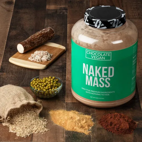 Miniatura 7 de NAKED Vegan Mass - Ganador de peso vegano de chocolate - 1,280 calorías, sin OGM, sin soja ni gluten, sin ingredientes artificiales - 8 libras a