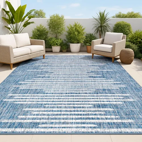Miniatura 18 de JONATHAN Y Alfombra geométrica a rayas para interiores y exteriores, 2 x 8 pulgadas, color beige/marrón, zolak bereber para patio trasero, patio