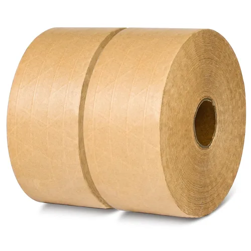 Miniatura 7 de Cinta de papel Kraft activada por agua 2.75 pulgadas x 450 pies Cinta de embalaje marrón reforzada Cinta de cartón fuerte para caja de embalaje