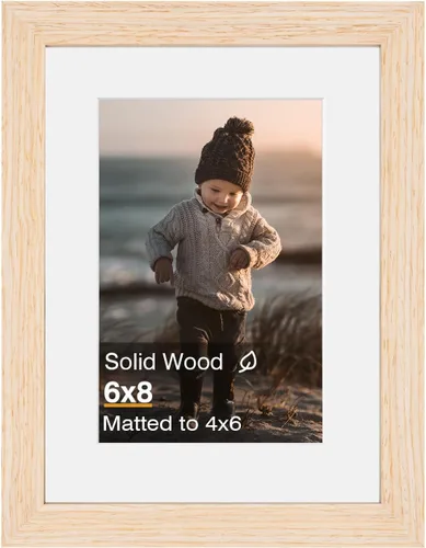 Miniatura 224 de KINLINK 3.5x5 Picture Frame, Ash Black Solid Wood Frame with Plexiglass for Table Top and Wall Mounting, Photo Frame for Horizontal or Vertical