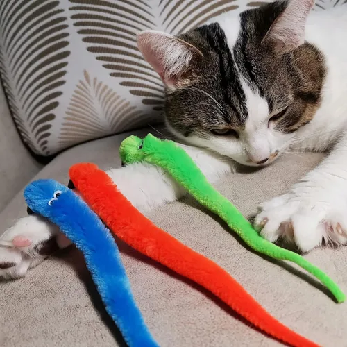 Miniatura 2 de Recambios de gusano de juguete para gatos, 12 piezas interactivas para gatos de interior 12 piezas de repuestos de gusano