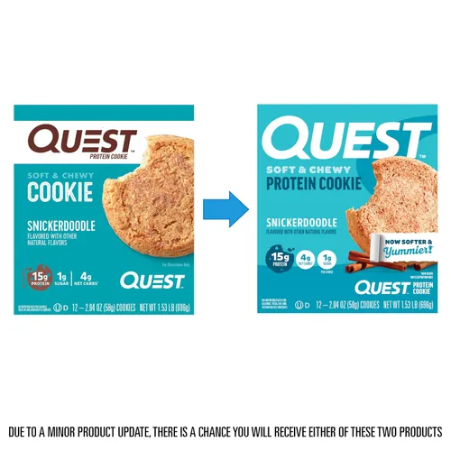 Miniatura 4 de Galleta de proteínas Quest Nutrition Snickerdoodle, 15g de proteína, 1g de azúcar, 4g de carbohidratos netos, apta para la dieta Keto, alta