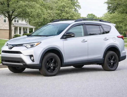 Miniatura 2 de 2013-2018 Protectores de lluvia con cinta adhesiva deflectores de ventana lateral para Toyota RAV4 LE XLE SE Limited Platinum Negro 2014 2015 2016