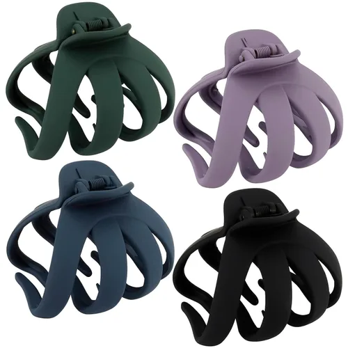 Miniatura 11 de COCIDE 4 pinzas para el cabello para mujer, clip de pulpo grande de acrílico, antideslizante, garra de araña grande para niñas, agarre fuerte, clip