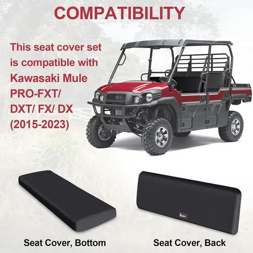 Miniatura 2 de StarknightMT UTV Mule Pro - Fundas de asiento 1680D compatibles con Kawasaki Mule PRO-FXT FX DXT DX 2015-2023, fundas de asiento impermeables