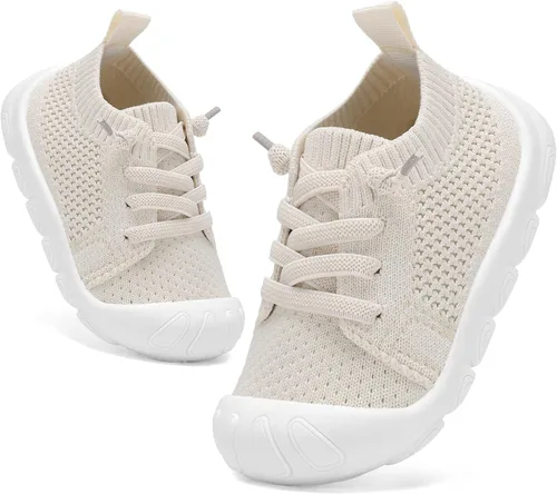 Zapatos deportivos para niños y niñas pequeños, zapatos para caminar descalzos, zapatos de tenis ligeros y transpirables para los primeros bebés