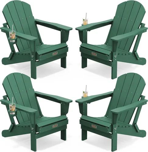 Miniatura 45 de SERWALL - Silla plegable Adirondack para patio, jardín, exterior, resistente a la intemperie, sillas para hoguera, color naranja