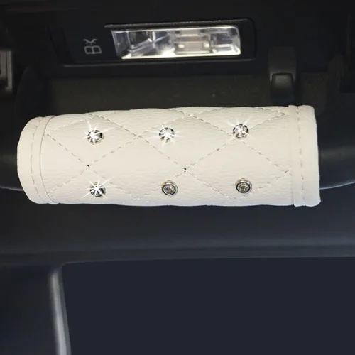 Miniatura 12 de Paquete de 2 fundas brillantes para manija de puerta de seguridad para automóviles, con cristales brillantes, almohadillas protectoras para manija