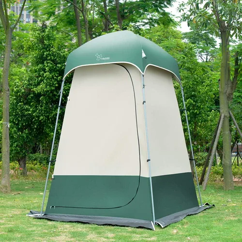 Miniatura 2 de Carpa de Ducha al Aire Libre Cambiador de Privacidad Carpas de Camping Portátiles Blanco+verde