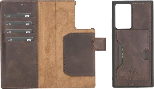 Miniatura 94 de Venito Florence - Funda de piel compatible con Samsung Galaxy S9, extra segura con bloqueo RFID, cartera desmontable para teléfono (gris decolorado)