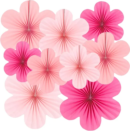 Miniatura 13 de SUNBEAUTY Abanicos de papel dorados y negros para fondo de fiesta de té, boda, primavera, cumpleaños, aula, baby shower, Halloween, decoración
