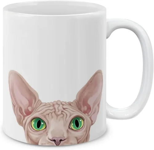 Miniatura 17 de MUGBREW Taza de té de cerámica bicolor blanco y naranja con gato atigrado Gatito, 11 oz