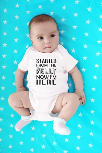 Miniatura 12 de CBTwear Started From The Belly, Now I'm Here - Ropa de bebé - Divertidos trajes para recién nacidos para niños y niñas