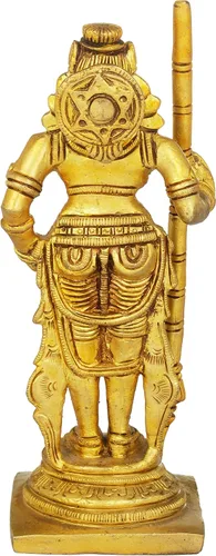 Miniatura 3 de Exotic India Udupi Krishna - Estatua de latón - Color latón natural