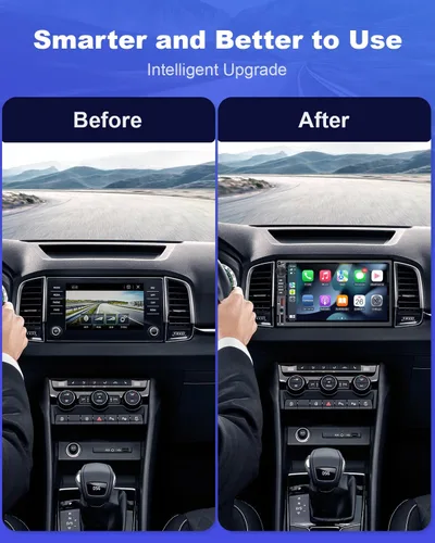 Miniatura 4 de Estéreo de coche doble DIN con pantalla táctil HD de 7 pulgadas, radio Bluetooth para automóvil in-Dsah navegación con Carplay inalámbrico y Android